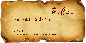 Peszeki Csörsz névjegykártya